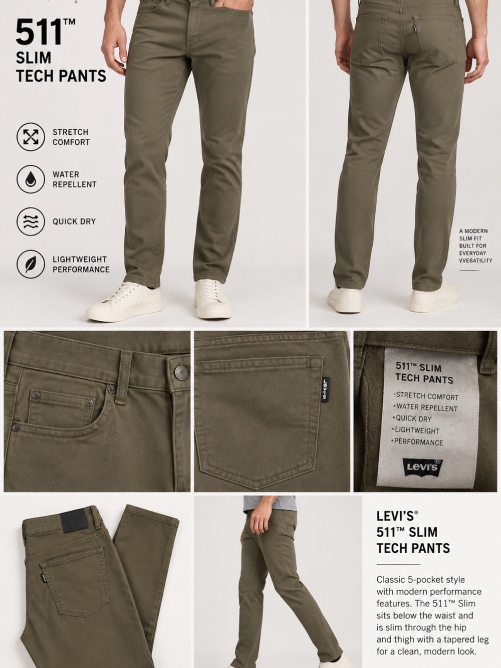 Levi's Men's Chinos in Olive Green